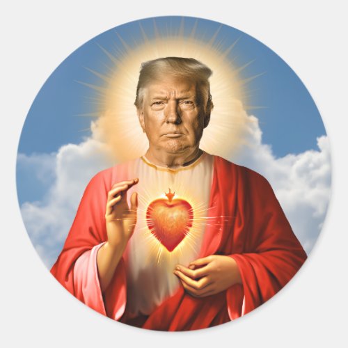 Funny Saint Trump Prayer Candle Classic Round Sticker