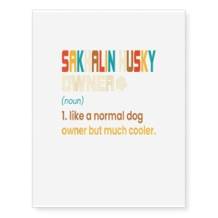 Funny Sakhalin Husky Vintage Retro Dog Mom Dad Temporary Tattoos