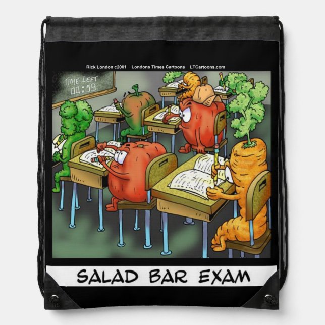 Funny Salad Bar Exam Drawstring Backpack (Front)