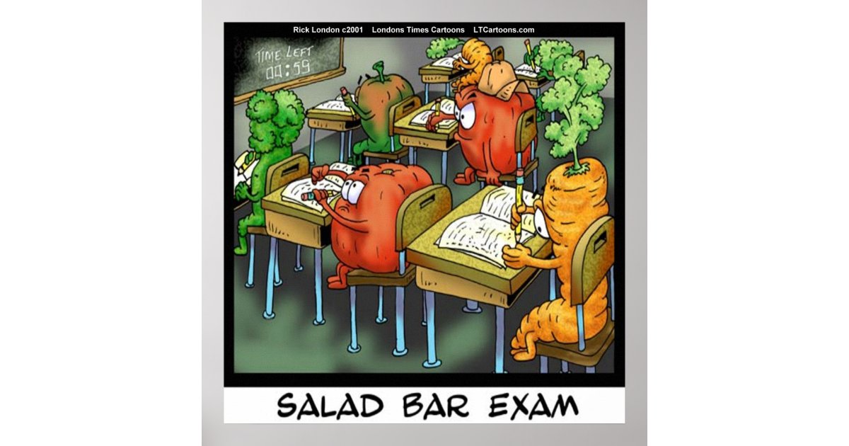 Funny Salad Bar Exam Poster | Zazzle