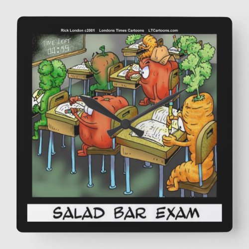 Funny Salad Bar Exam Wall Clock
