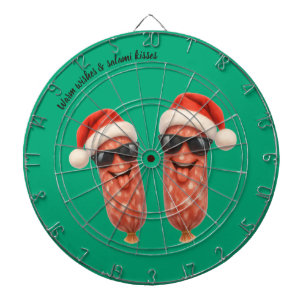 Funny salami kisses christmas dart board