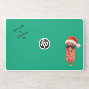 Funny salami kisses christmas HP laptop skin