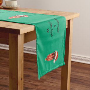 Funny salami kisses christmas long table runner