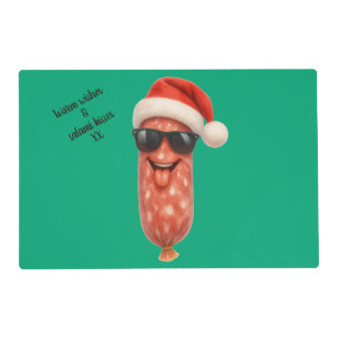Funny salami kisses christmas placemat