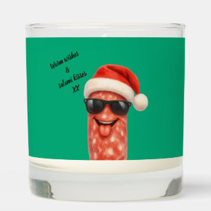 Funny salami kisses christmas scented candle