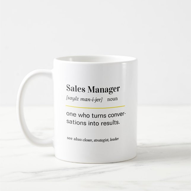 Funny Sales Manager Gift Coffee Mug (Left)