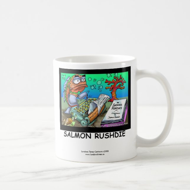 Funny Salman Rushdie Fish Coffee Mug (Right)