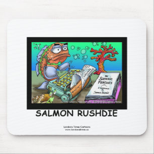 Funny Salman Rushdie Fish Mouse Pad