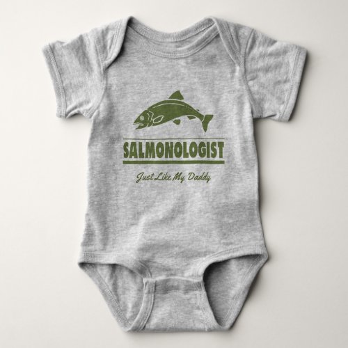 Funny Salmon Fishing SALMONOLOGIST Baby Bodysuit