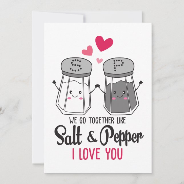 Funny Salt and Pepper Card, Funny Valentine's Day Holiday Card (Front)