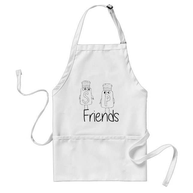 Funny Salt and Pepper Shakers Best Friends Besties Adult Apron (Front)