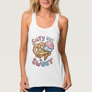 Funny salty sweet word art Summer Tank Top