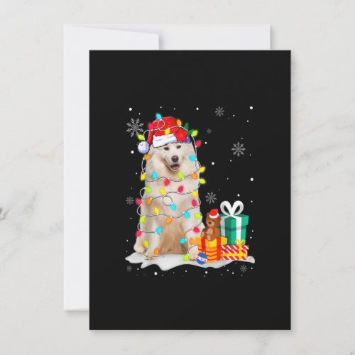 Funny Samoyed Christmas Light Dog Dad Dog Mom Invitation