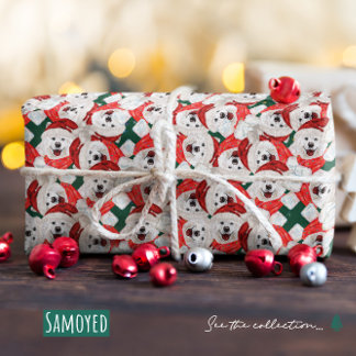 Funny Samoyed Christmas Pattern Wrapping Paper