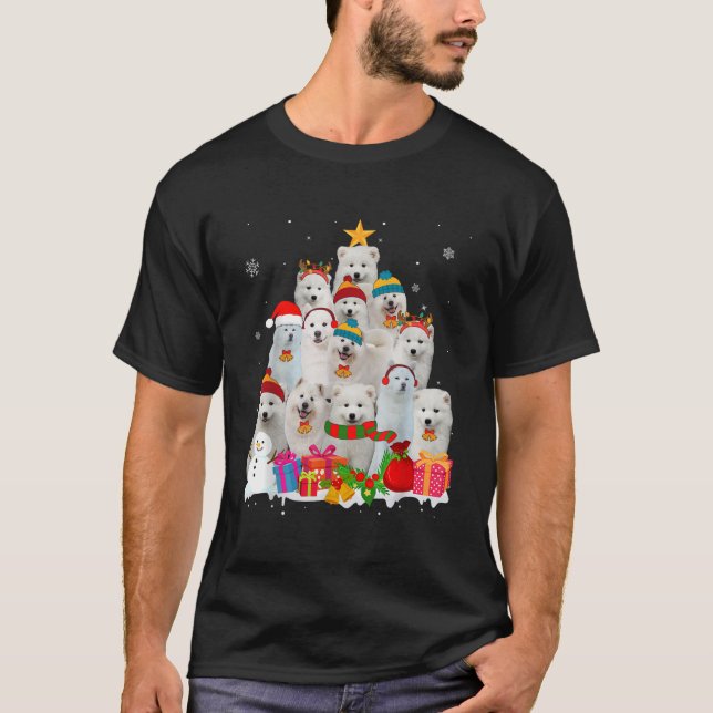 Funny Samoyed Christmas Tree Pet Dog Lover Gift  T-Shirt (Front)