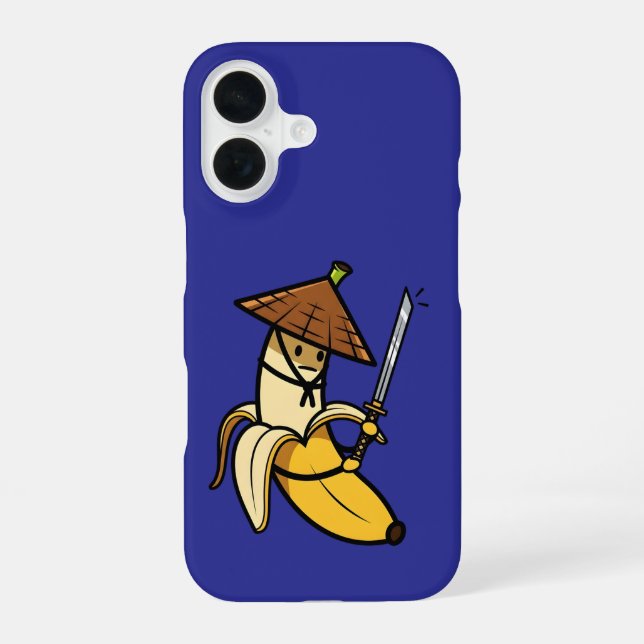 Funny Samurai Banana Ronin Cartoon Illustration iPhone Case (Back)