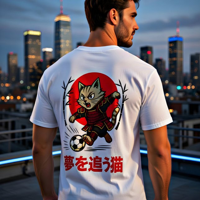 Funny Samurai Cat Soccer - Gift for Anime & Sports T-Shirt (Creator Uploaded)