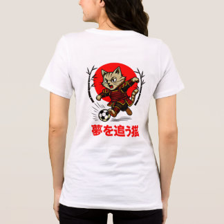 Funny Samurai Cat Soccer - Gift for Anime & Sports Tri-Blend Shirt