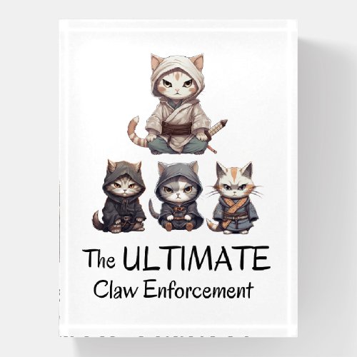 Funny Samurai Cats The Ultimate Claw Enforcement  Paperweight