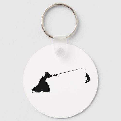 Funny Samurai Kendo Fishing Keychain