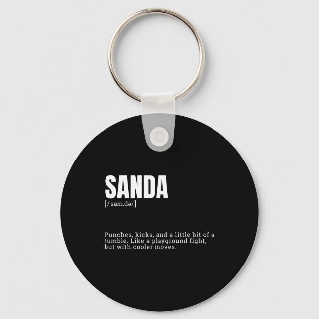 Funny Sanda Enthusiasts' Humorous Definition Defin Keychain (Front)
