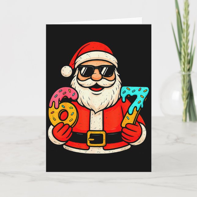 Funny Santa 67 Ice Cream Drip Christmas Xmas Teens Card (Front)