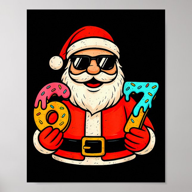 Funny Santa 67 Ice Cream Drip Christmas Xmas Teens Poster (Front)