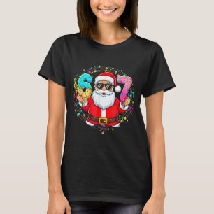 Funny Santa 67 Ice Cream Drip Christmas Xmas Teens T-Shirt