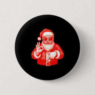 Funny Santa 6 7 Meme Design _ Christmas Math Humor Button
