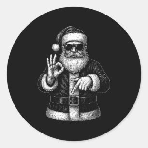 Funny Santa 6 7 Meme Design _ Christmas Math Humor Classic Round Sticker