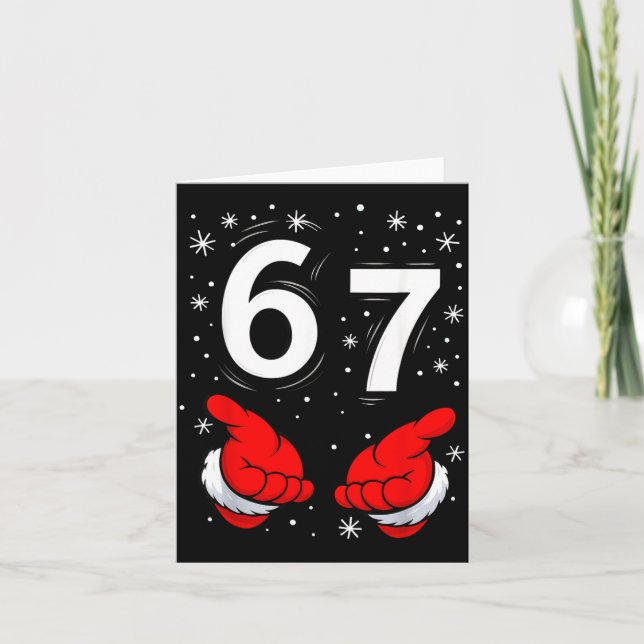 Funny Santa 6 7 Meme Six Seven Christmas 67 Italia Card (Front)