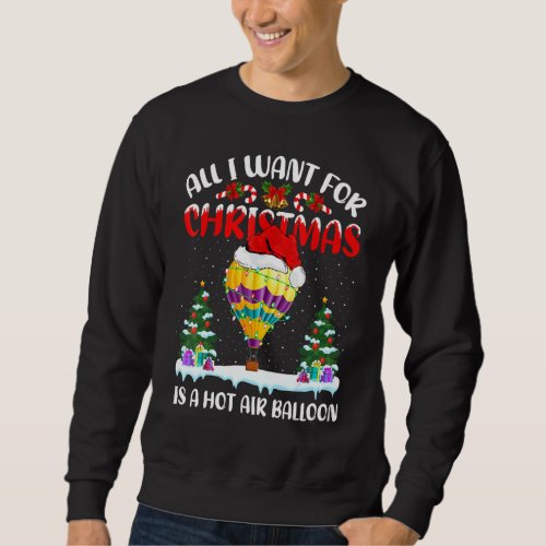 Funny Santa All I Want For Christmas Is A Hot Air  Sweatshirt