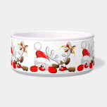 Funny Santa and Reindeer Cartoon  Bowl<br><div class="desc">Christmas Funny Santa and Reindeer Cartoon Characters orignially made on Vector Technique! Cute image for children and for funny and Happy Christmas Holidays! Design under ESCLUSIVE COPYRIGHT BLUEDARKAT (a.k.a. BluedarkArt TheChameleonArt)</div>