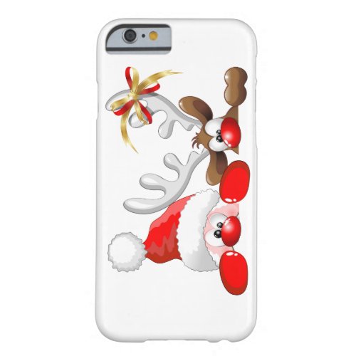 Funny Santa and Reindeer Cartoon iPhone 6 case