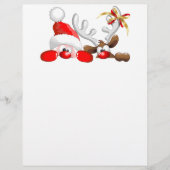 Funny Santa and Reindeer Cartoon Letterhead (Front)