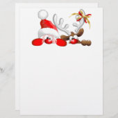 Funny Santa and Reindeer Cartoon Letterhead (Front/Back)