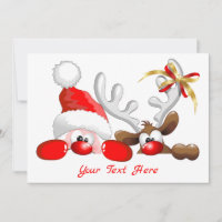 Funny Santa and Reindeer Cartoon