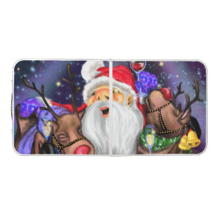 Funny Santa and Reindeers Christmas Party - Cheers Beer Pong Table