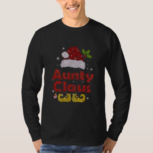 Funny Santa Aunty Claus Christmas Matching Family T_Shirt