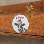 Funny Santa Baby Christmas Holstein Cow Classic Round Sticker<br><div class="desc">Santa Baby! Holstein Cow Christmas Santa. An adorable cow festive holiday sticker with a Christmas holiday twist. The perfect gift for the hobby farmer,  dairy,  farmer,  or every day cow lover.</div>