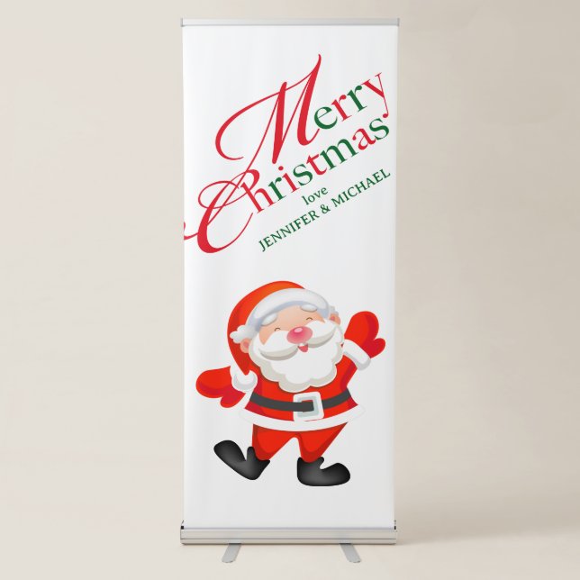 Funny Santa Backdrop Merry Christmas Retractable Banner (Front)