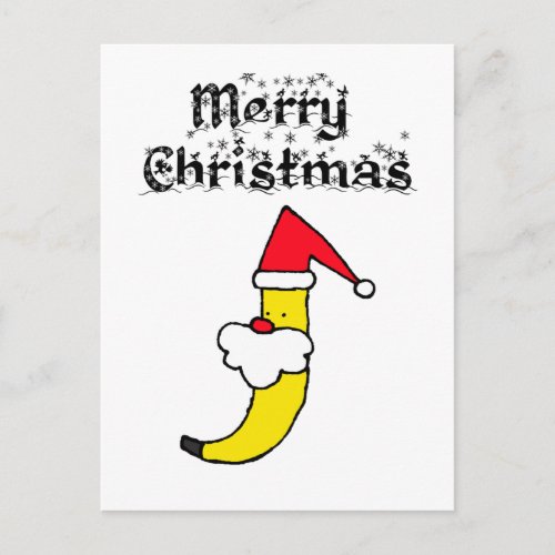 Funny Santa Banana Merry Christmas Postcard