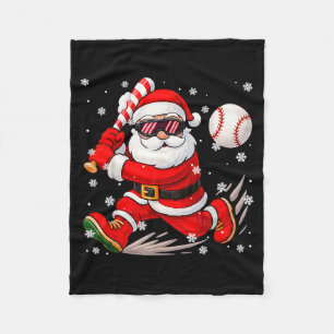 Funny Santa Baseball Christmas Pajamas Xmas Men Bo Fleece Blanket