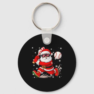 Funny Santa Baseball Christmas Pajamas Xmas Men Bo Keychain