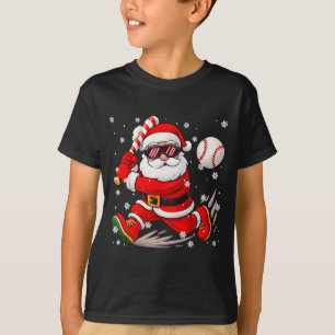 Funny Santa Baseball Christmas Pajamas Xmas Men Bo T-Shirt