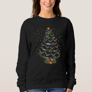 Funny Santa Bat Bird Xmas Bat Christmas Tree Sweatshirt