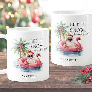 Funny Santa Beach Christmas Coffee Mug