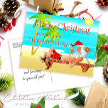 Funny Santa Beach Christmas Greetings Postcard<br><div class="desc">Spread holiday cheer with a twist with our Funny Santa Beach Christmas Greetings Postcard. This unique card, designed with love by Mylini Design, features jolly Santa enjoying his own little holiday on a sunny beach. Created using vibrant colors and detailed graphics, this card is sure to bring a smile to...</div>