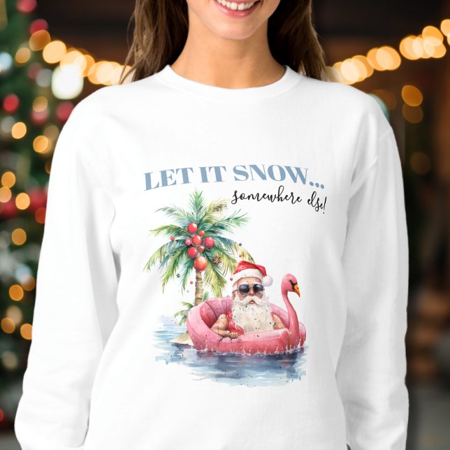 Funny Santa Beach Christmas Sweatshirt (Funny Santa Claus Tropical Beach Christmas sweatshirt)